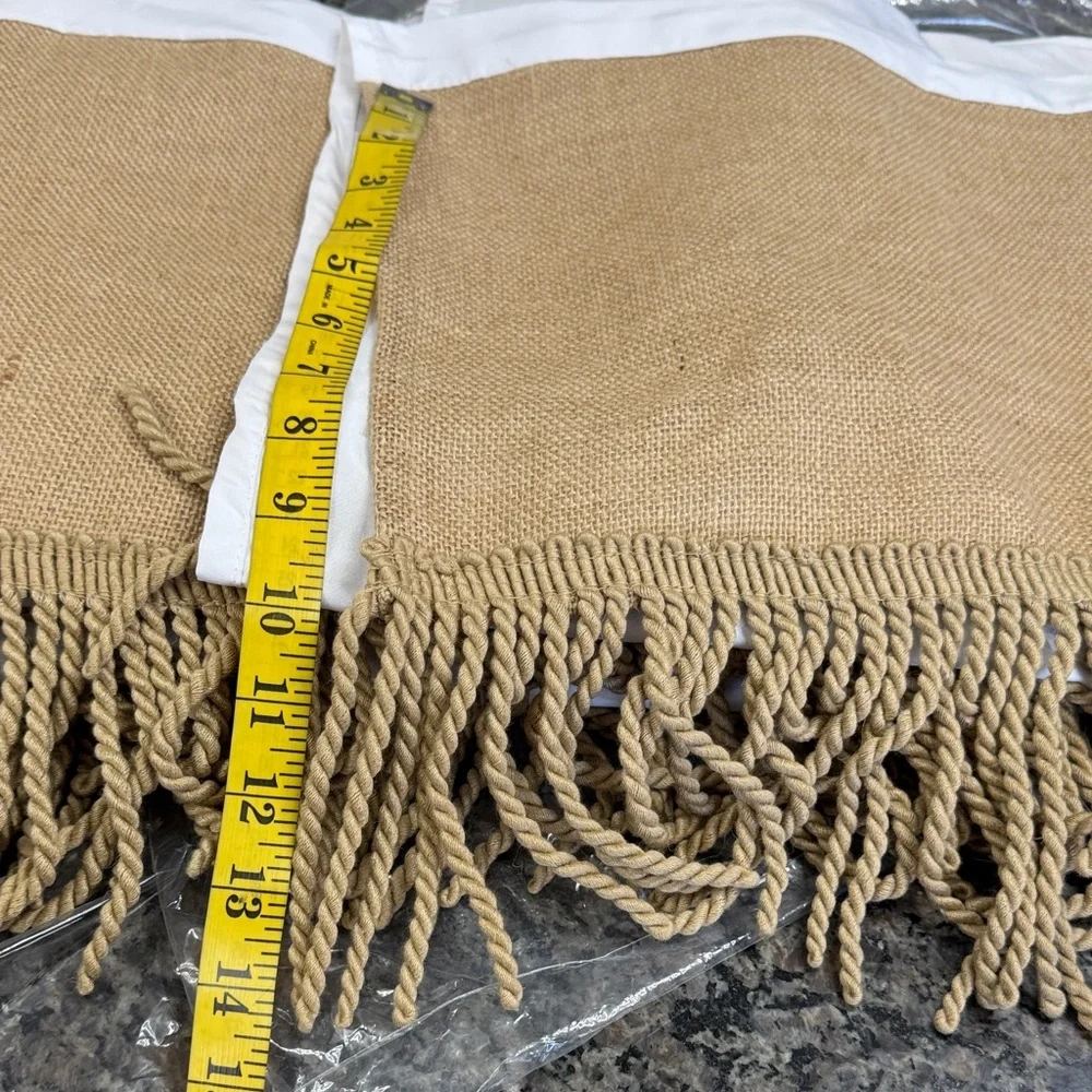 Jute Bohemian Full size bed skirt NEW